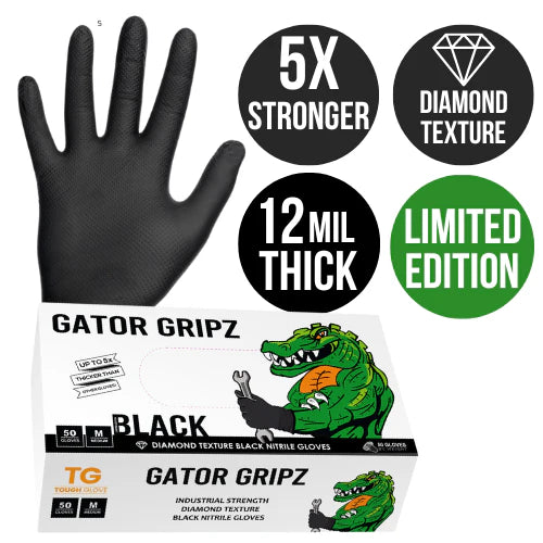 Tough Glove BLACK Gator Gripz